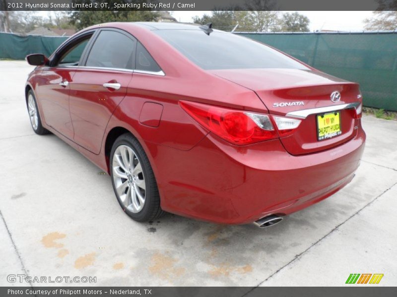 Sparkling Ruby Red / Camel 2012 Hyundai Sonata Limited 2.0T