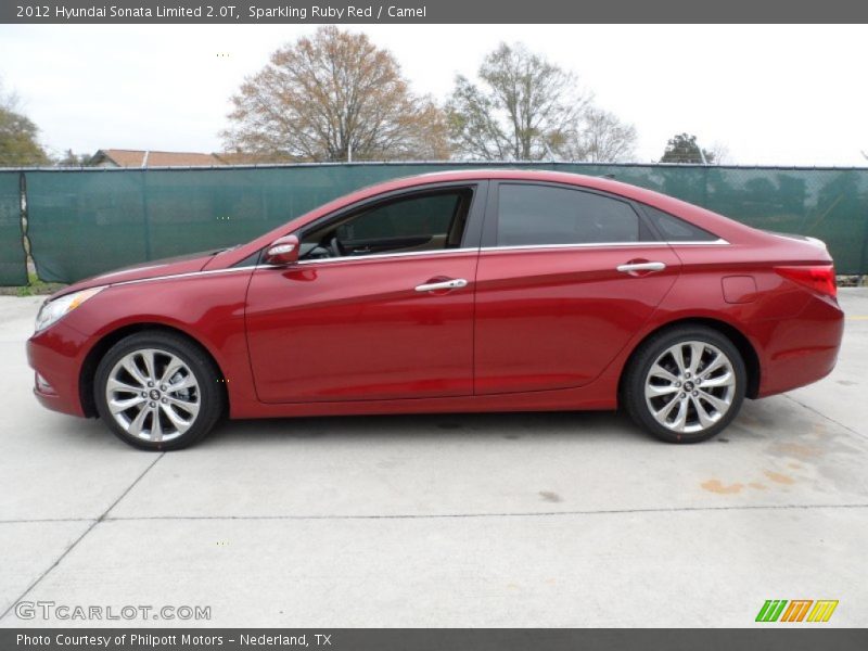 Sparkling Ruby Red / Camel 2012 Hyundai Sonata Limited 2.0T