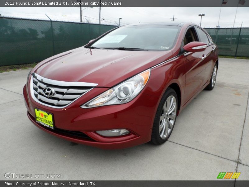 Sparkling Ruby Red / Camel 2012 Hyundai Sonata Limited 2.0T