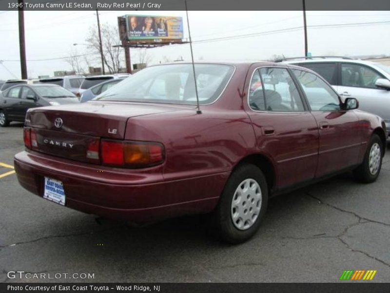 Ruby Red Pearl / Gray 1996 Toyota Camry LE Sedan