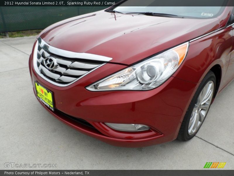 Sparkling Ruby Red / Camel 2012 Hyundai Sonata Limited 2.0T