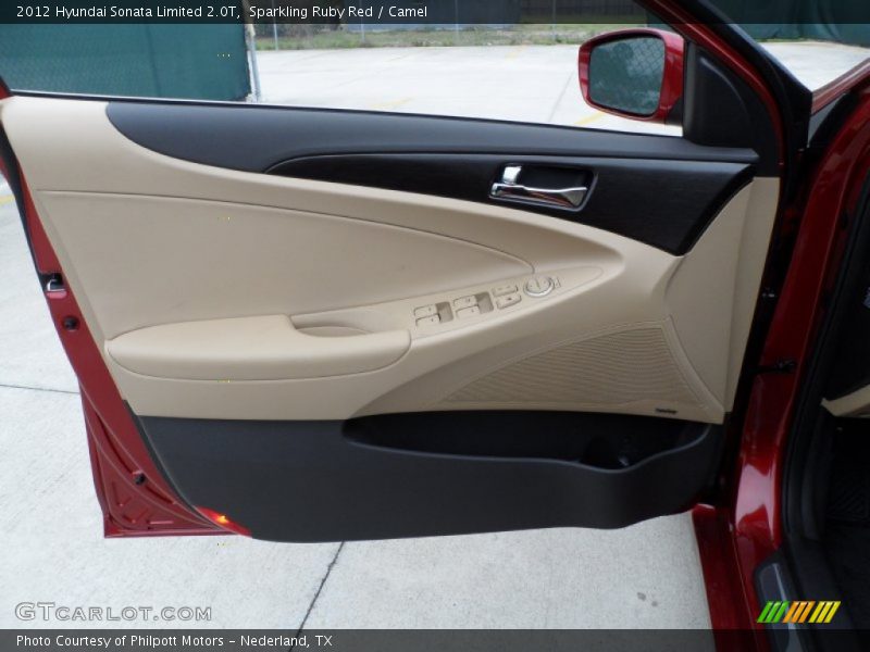 Sparkling Ruby Red / Camel 2012 Hyundai Sonata Limited 2.0T