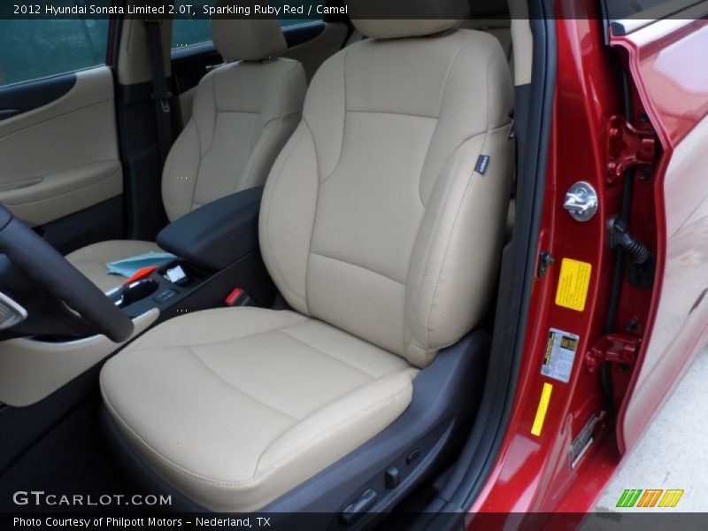 Sparkling Ruby Red / Camel 2012 Hyundai Sonata Limited 2.0T