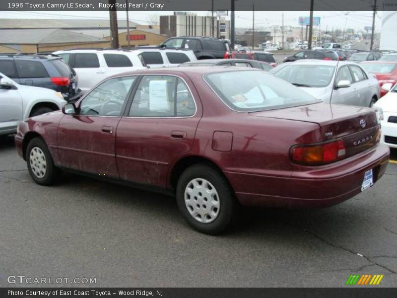 Ruby Red Pearl / Gray 1996 Toyota Camry LE Sedan