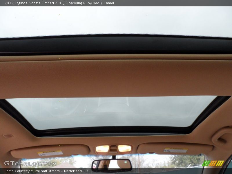 Sparkling Ruby Red / Camel 2012 Hyundai Sonata Limited 2.0T