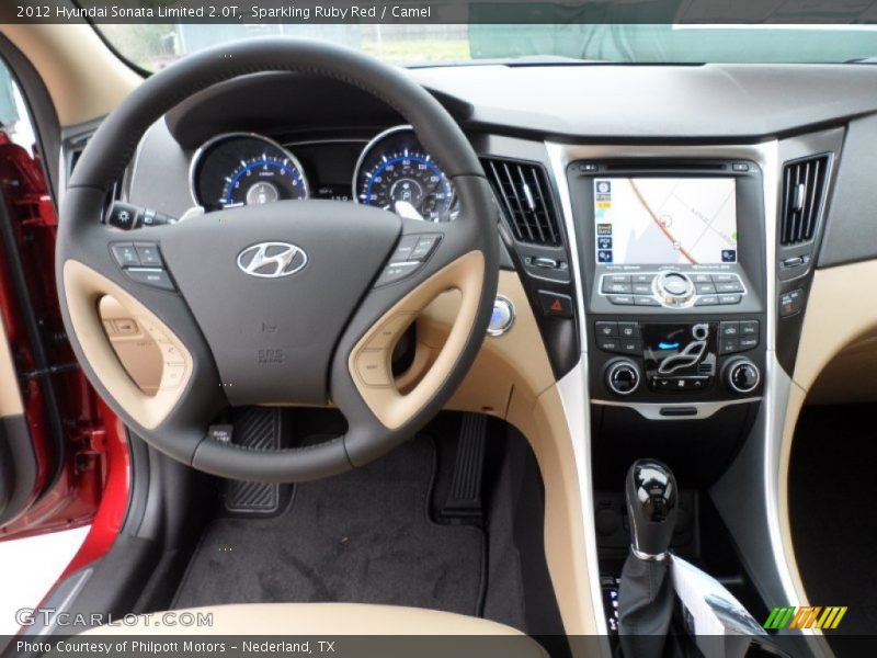 Sparkling Ruby Red / Camel 2012 Hyundai Sonata Limited 2.0T