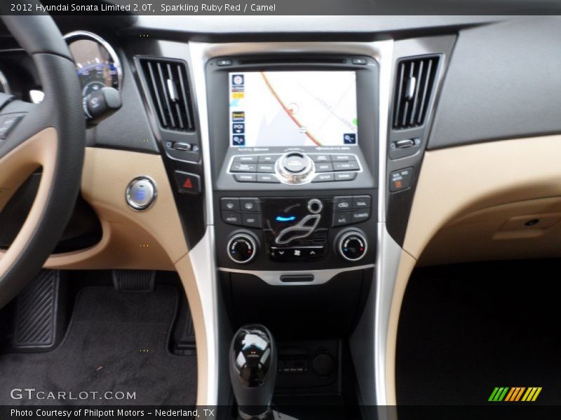 Sparkling Ruby Red / Camel 2012 Hyundai Sonata Limited 2.0T