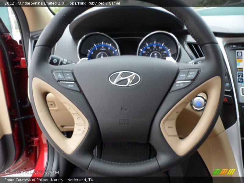Sparkling Ruby Red / Camel 2012 Hyundai Sonata Limited 2.0T
