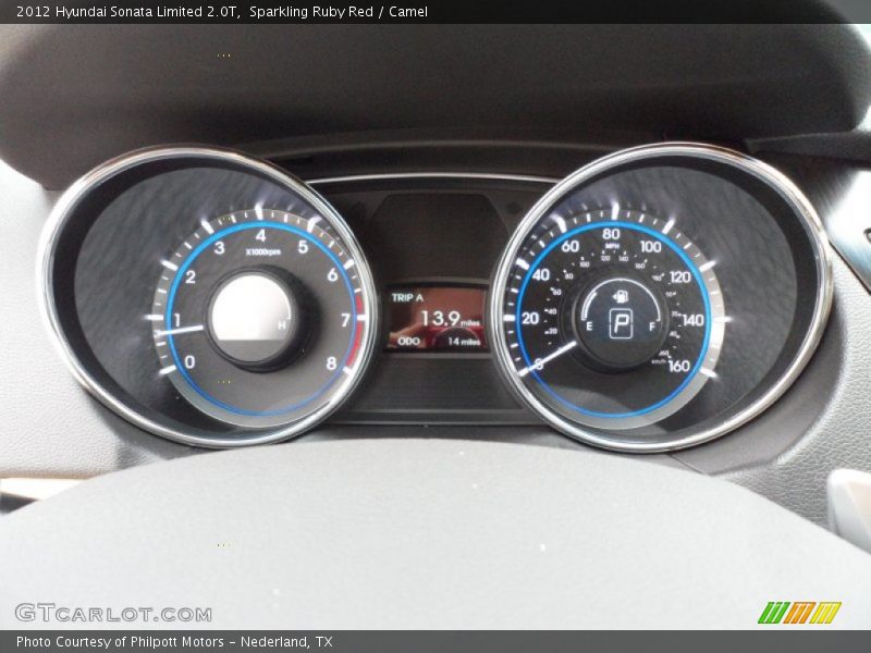 Sparkling Ruby Red / Camel 2012 Hyundai Sonata Limited 2.0T