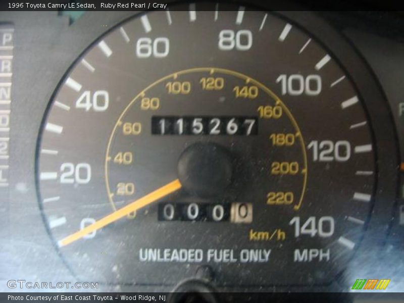 Ruby Red Pearl / Gray 1996 Toyota Camry LE Sedan