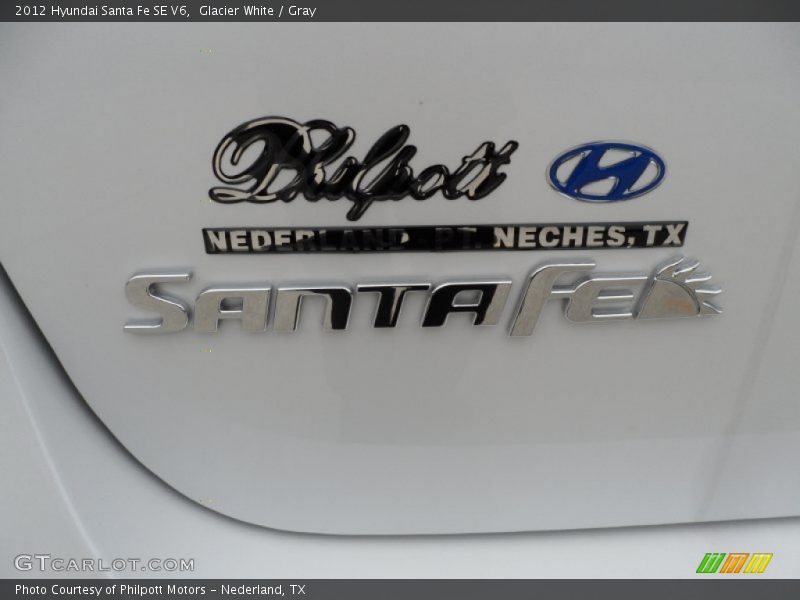 Glacier White / Gray 2012 Hyundai Santa Fe SE V6