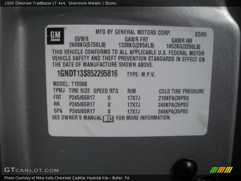 Silverstone Metallic / Ebony 2005 Chevrolet TrailBlazer LT 4x4