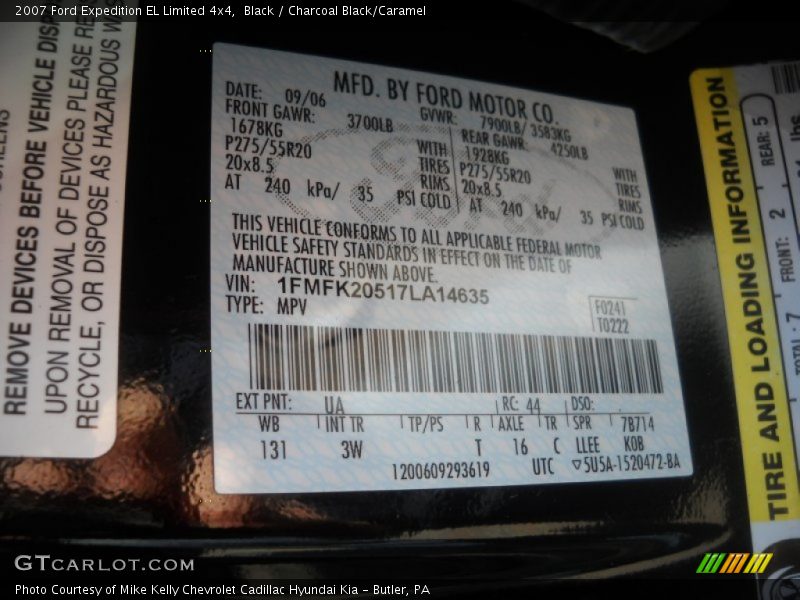 Black / Charcoal Black/Caramel 2007 Ford Expedition EL Limited 4x4