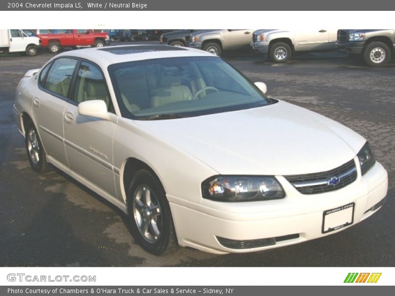 White / Neutral Beige 2004 Chevrolet Impala LS
