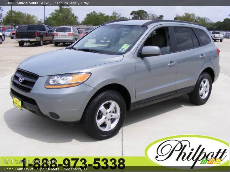 Platinum Sage / Gray 2008 Hyundai Santa Fe GLS
