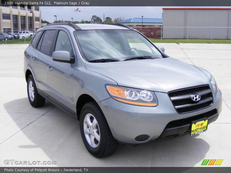 Platinum Sage / Gray 2008 Hyundai Santa Fe GLS