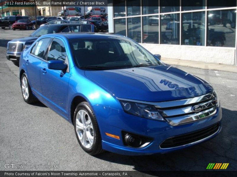 Blue Flame Metallic / Charcoal Black 2012 Ford Fusion SE