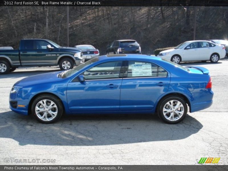 Blue Flame Metallic / Charcoal Black 2012 Ford Fusion SE