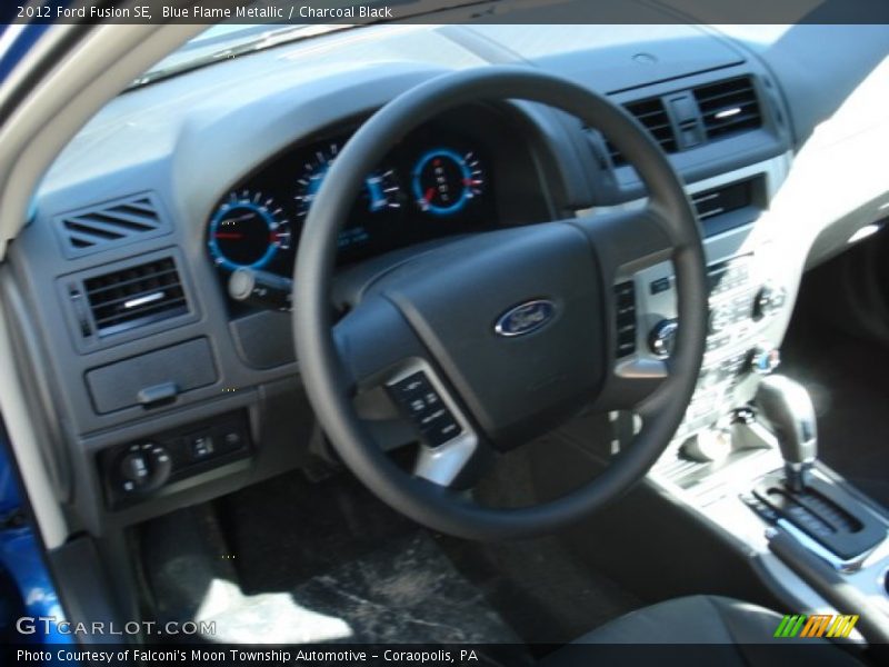 Blue Flame Metallic / Charcoal Black 2012 Ford Fusion SE