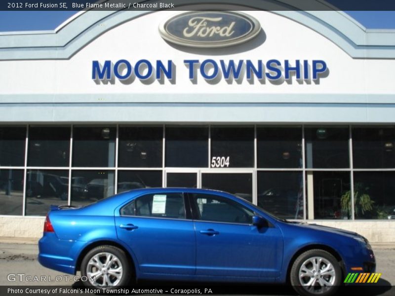 Blue Flame Metallic / Charcoal Black 2012 Ford Fusion SE