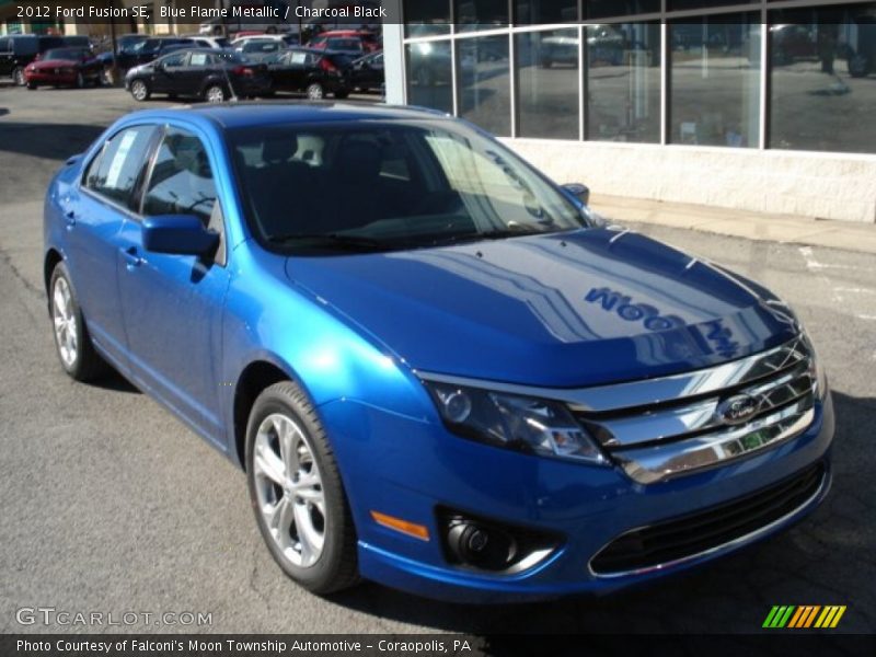 Blue Flame Metallic / Charcoal Black 2012 Ford Fusion SE