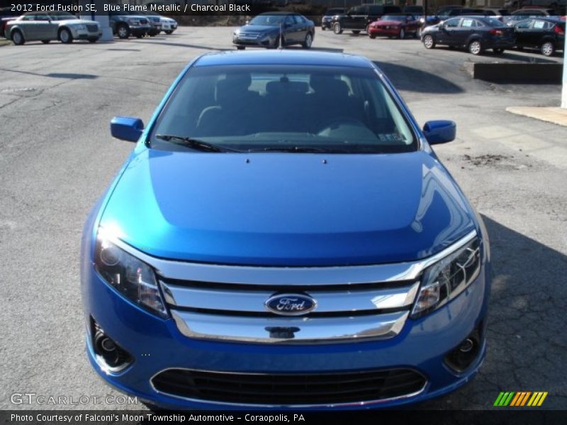 Blue Flame Metallic / Charcoal Black 2012 Ford Fusion SE