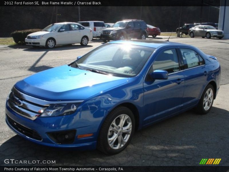Blue Flame Metallic / Charcoal Black 2012 Ford Fusion SE