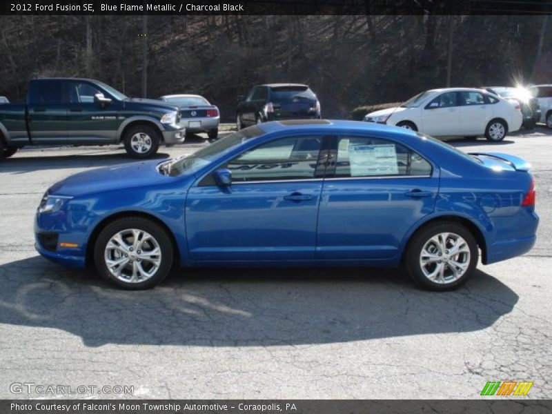 Blue Flame Metallic / Charcoal Black 2012 Ford Fusion SE