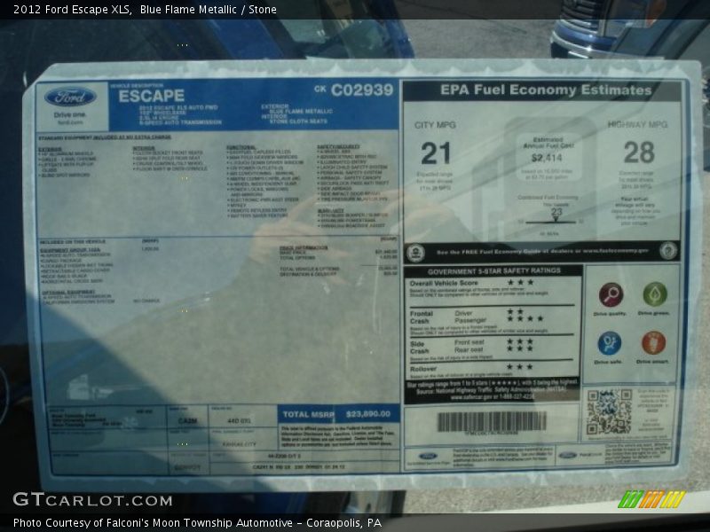 Blue Flame Metallic / Stone 2012 Ford Escape XLS