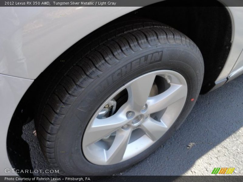 Tungsten Silver Metallic / Light Gray 2012 Lexus RX 350 AWD