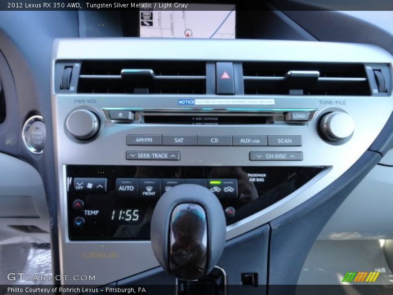 Tungsten Silver Metallic / Light Gray 2012 Lexus RX 350 AWD