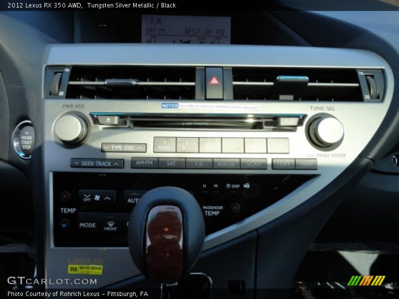 Tungsten Silver Metallic / Black 2012 Lexus RX 350 AWD