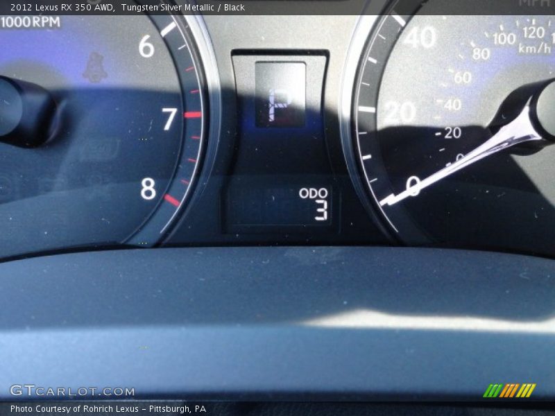 Tungsten Silver Metallic / Black 2012 Lexus RX 350 AWD