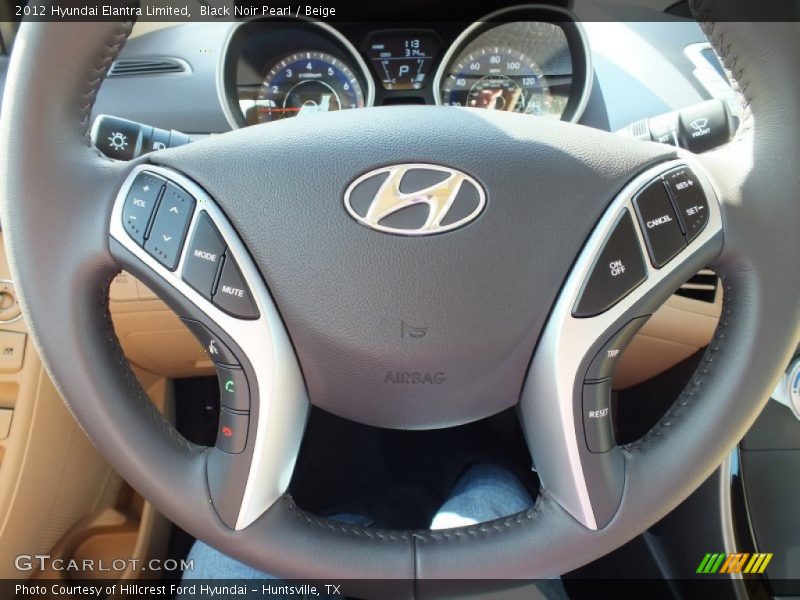 Black Noir Pearl / Beige 2012 Hyundai Elantra Limited