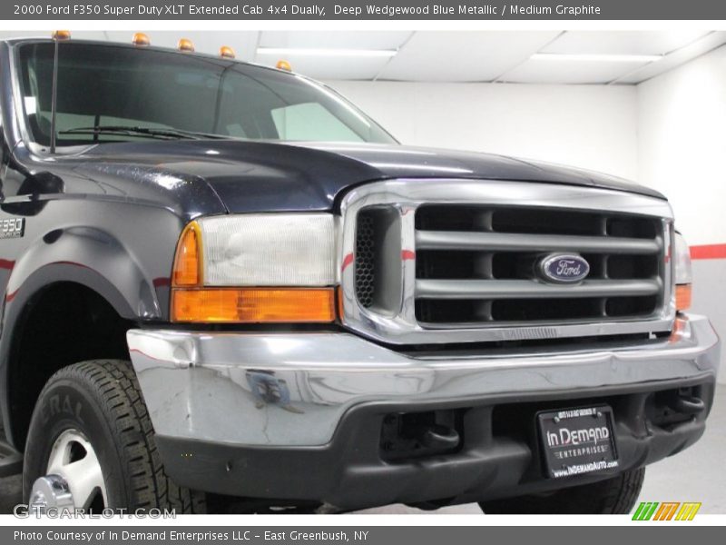 Deep Wedgewood Blue Metallic / Medium Graphite 2000 Ford F350 Super Duty XLT Extended Cab 4x4 Dually