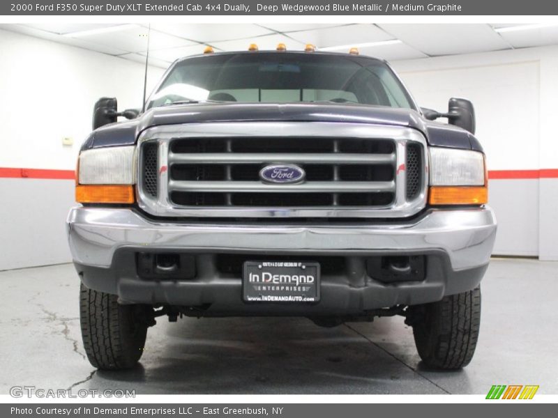 Deep Wedgewood Blue Metallic / Medium Graphite 2000 Ford F350 Super Duty XLT Extended Cab 4x4 Dually
