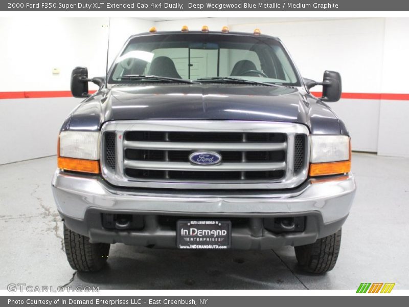 Deep Wedgewood Blue Metallic / Medium Graphite 2000 Ford F350 Super Duty XLT Extended Cab 4x4 Dually