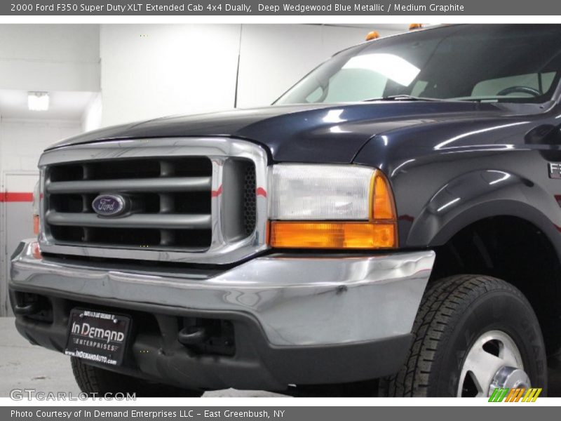 Deep Wedgewood Blue Metallic / Medium Graphite 2000 Ford F350 Super Duty XLT Extended Cab 4x4 Dually