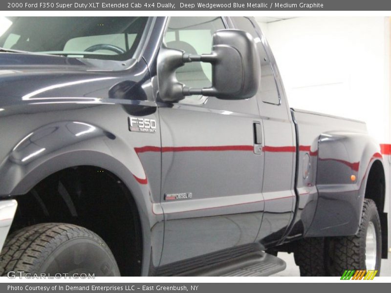 Deep Wedgewood Blue Metallic / Medium Graphite 2000 Ford F350 Super Duty XLT Extended Cab 4x4 Dually