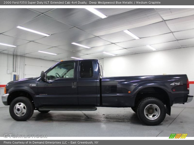 Deep Wedgewood Blue Metallic / Medium Graphite 2000 Ford F350 Super Duty XLT Extended Cab 4x4 Dually