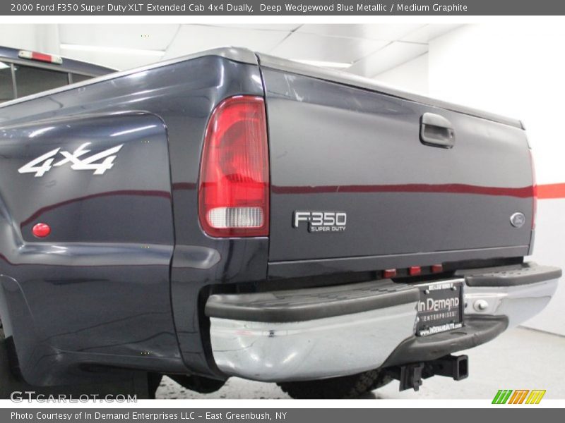 Deep Wedgewood Blue Metallic / Medium Graphite 2000 Ford F350 Super Duty XLT Extended Cab 4x4 Dually