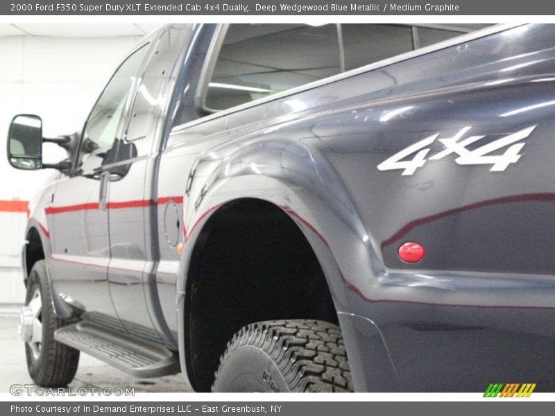Deep Wedgewood Blue Metallic / Medium Graphite 2000 Ford F350 Super Duty XLT Extended Cab 4x4 Dually