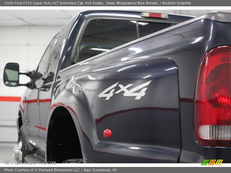 Deep Wedgewood Blue Metallic / Medium Graphite 2000 Ford F350 Super Duty XLT Extended Cab 4x4 Dually