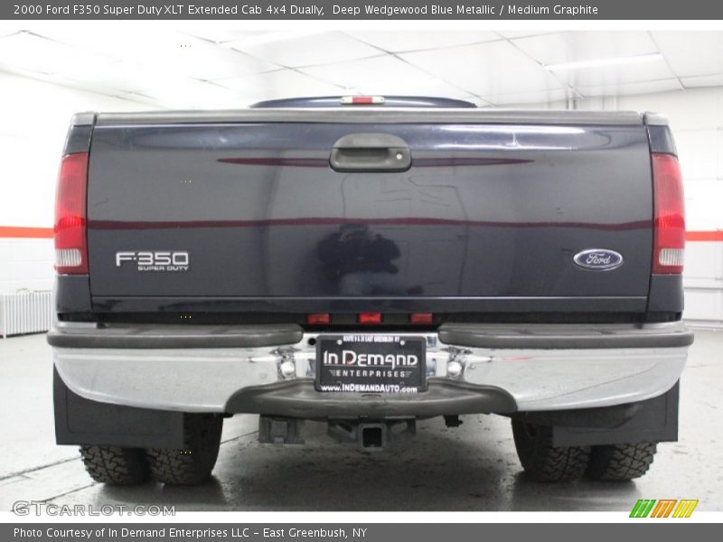 Deep Wedgewood Blue Metallic / Medium Graphite 2000 Ford F350 Super Duty XLT Extended Cab 4x4 Dually