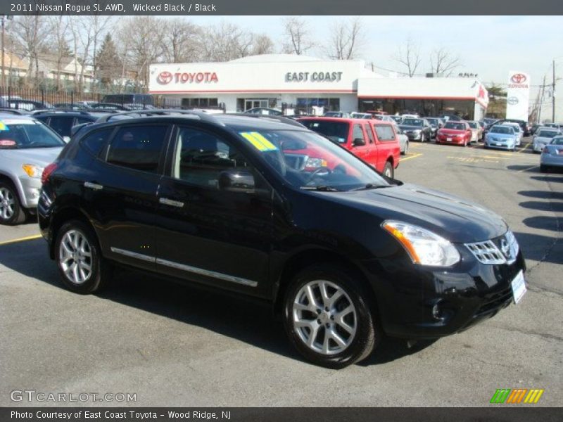 Wicked Black / Black 2011 Nissan Rogue SL AWD