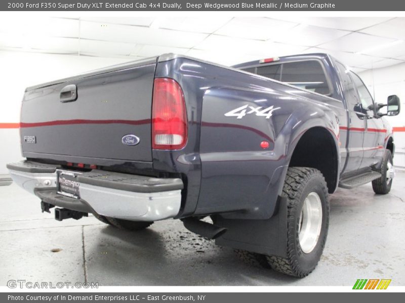 Deep Wedgewood Blue Metallic / Medium Graphite 2000 Ford F350 Super Duty XLT Extended Cab 4x4 Dually