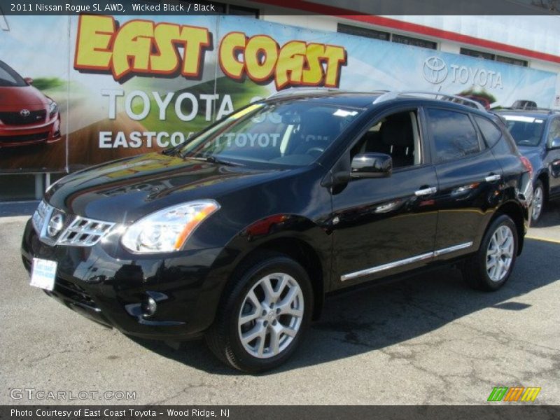 Wicked Black / Black 2011 Nissan Rogue SL AWD