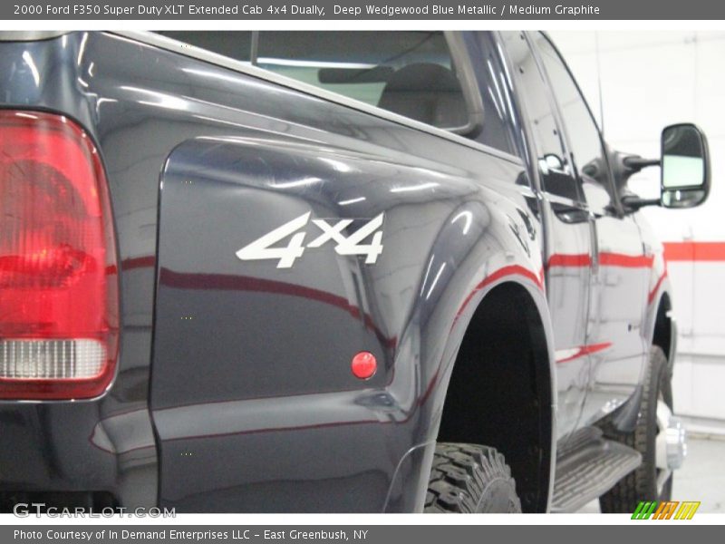 Deep Wedgewood Blue Metallic / Medium Graphite 2000 Ford F350 Super Duty XLT Extended Cab 4x4 Dually