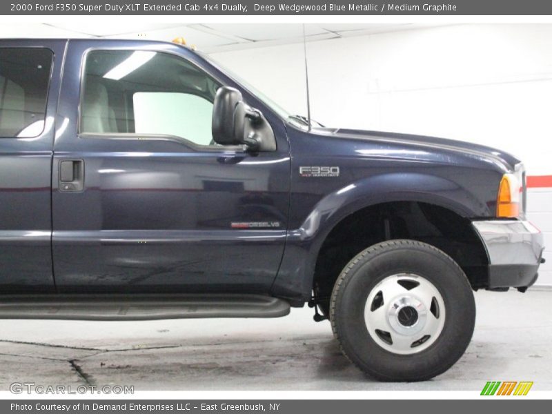 Deep Wedgewood Blue Metallic / Medium Graphite 2000 Ford F350 Super Duty XLT Extended Cab 4x4 Dually