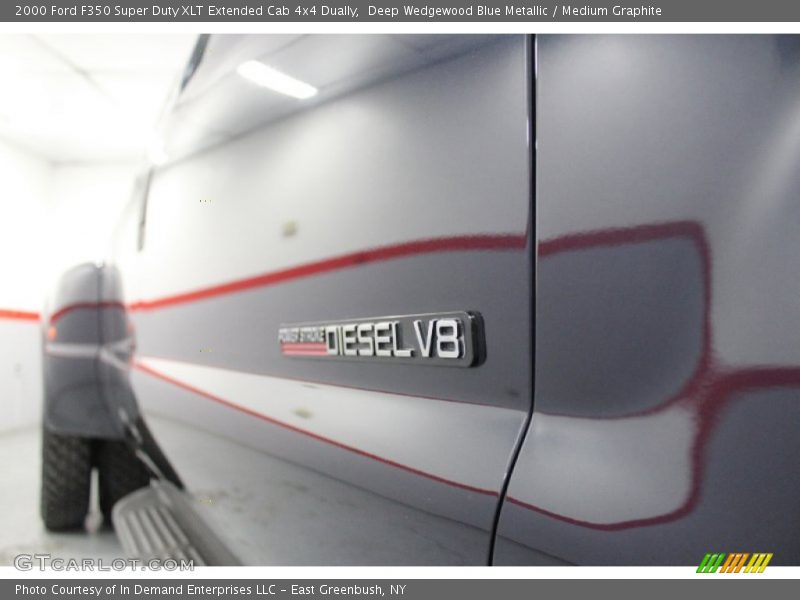 Deep Wedgewood Blue Metallic / Medium Graphite 2000 Ford F350 Super Duty XLT Extended Cab 4x4 Dually